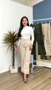 Celana Cutbray Highwaist Wanita Twill Combed: Pilihan Ideal untuk Berbagai Kegiatan