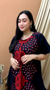 Daster lowo jumbo motif batik Kawung ld 150cm muat BB 100kg kain tebal adem berkualitas