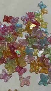 100 pcs Cute transparent butterfly beads size 10 x 12 mm for jewelry crafts beading accessories