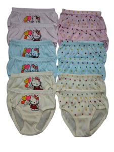 6pcs/12pcs Girls Cartoon Panties Bundle 👧 | Cute Animal Hello Kitty Underwear 0-8  Years | Soft Cotton Blend