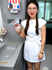 Handheld Mop Multifunctional Small Desktop Mop Handheld Washing Sponge Kitchen Hands Free Sponge Absorbs Water Mop Mini