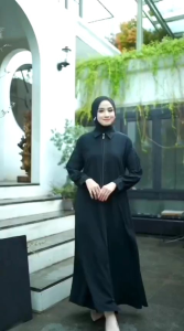 Gamis Abaya Turkey Hitam Dewasa / Fashion Muslim Remaja Terbaru Kode-J07