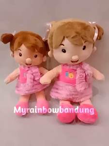 Myrainbow seulgi Boneka doll pretty girl lily besar anak perempuan cantik dress pakai gaun baju prettydoll cute doll rambut ikat dua fullbordir aman untuk anak lembut halus (05021259)