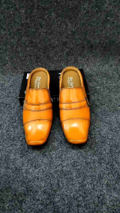 Bustong pantofel pria slop formal full kulit sepatu sandal B6015