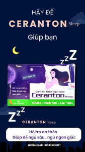 Ceranton Sleep - Hổ trợ Mất ngủ - Khó ngủ - Rối loạn giấc ngủ - Giảm stress - Hộp 30 viên