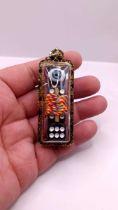 K508 ตะกรุดเต๋าบ่อนแตก ครูบาพร วัดปู่ฮ้อ เชียงใหม่ เลี่ยมกรอบพลาสติกกันน้ำ ขนาด 7.0x2.0 cm ปลุกเสกแล้ว ตุ๊เจ้าปู่ฮ้อ