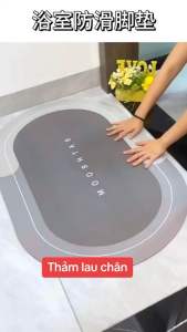 Thảm Lau Chân Silicon cao cấp Siêu Thấm Hút Nước (40x60cm) - Thảm Chùi Chân Đế Cao Su Chống Trơn Trượt