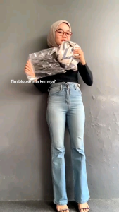 Celana Cutbray Highwaist Wanita // Celana Jeans Wanita Model Cutbray