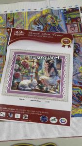 Tranh thêu kín bé gái VS9109 kích thước 50x 65 cm