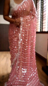 SG Ready Stock - Luxurious Glamorous Trending Hand work  Space Silk Saree- Exclusive Party Wear Collections