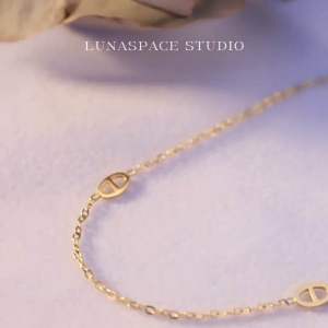 LUNASPACEEEE 18k Titanium Steel Necklace Women‘s Korean Style Female Necklace Simple Chain