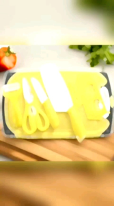 ชุดมีดทำครัว 4ชิ้น พร้อมเขียง ชุดมีดทำอาหาร ชู่วิ่ง