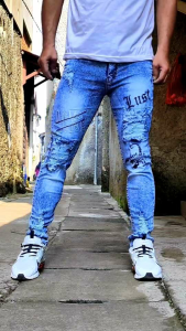 Celana Jeans Sobek Pria Panjang Emblem Scorpio Stretch Melar Denim Tebal Slimfit Skinny Size 28-33