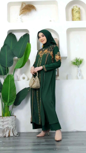 ZANA ABAYA GAMIS TURKEY WANITA (BUSUI) 725 ABAYA ANINDIA MATERIAL JERSEY KOMBINASI SERUTI