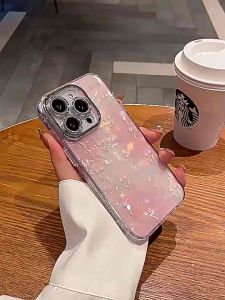 ốp lưng ánh xà cừ viền đá bảo vệ camera iphone 11 12 13 14 15 pro promax plus max