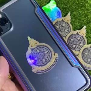 泰国佛牌 昭坤通猜高贵3D镭射彩虹立体纳伽龙贴纸 Phra Phrom Logo Colourful Laser Sticker 有求必应 保佑出路平安 一帆风顺 四面佛 手机徽章贴纸