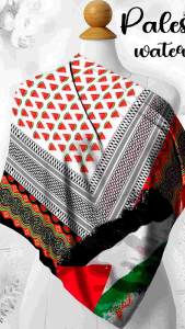 Hijab Segi Empat Motif Palestina Bahan Voal Premium Viral