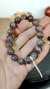 Natural High Grade Madagascar Black Skeletal Sunstone Crystal Beads Bracelet MSS05