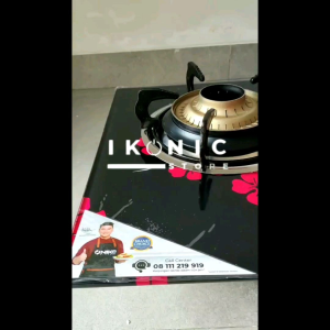 IKONIC Kompor Gas Kaca 2 Tungku Kompor Gas Tanam Motif Niko Reflection Sakura 100% Original Garansi Resmi