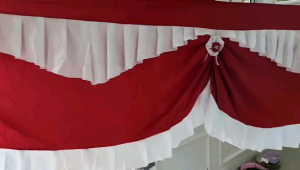 bendera si CANTIK bahan kain katun 5/10 gelombang. tidak nerawang P. 45M x 9M
