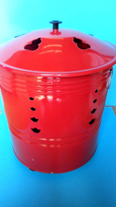 ถังเผากระดาษกว้าง15.5นิ้ว สูง18นิ้ว ราคาชิ้นละ 500บ.ถังเผาสีแดง