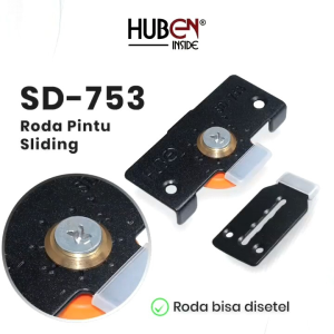 Rel Sliding AS 75 Lenaga 4 Batang 1.5 Meter + 4 Set Roda SD-753 Orange Huben Paket 2 Daun Pintu Lemari Geser