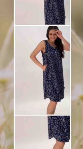 Duster/Dress with Pockets Sleeveless Sleepwear Cotton Adult Fits Plus Sizes