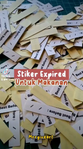 100 pcs STIKER EXPIRED KEMASAN MAKANAN SNACK KADALUARSA TANGGAL PRODUKSI STIKER PENGINGAT BASI