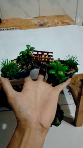 hiasan aquarium model jembatan 15 cm