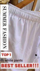 White pants for men Drape Trouser Chinos Summer Beach Prenuptial Casual Linen Freesize Plussize trendy Customize
