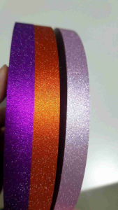 ริบบิ้นพับเหรียญ เบอร์2 กากเพชร เนื้อทรายละเอียด 100หลา (1ม้วน)