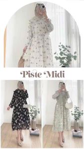 [JUMBO] PISTE MIDI DRESS MOTIF CERUTY PLISKET FULL FURING 1903