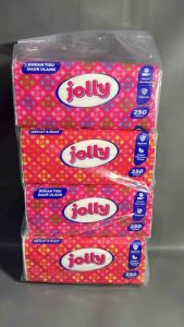 Tisu Jolly 250 sheets 2ply Facial Tissue Multi Pack Murah Ekonomis Alami isi 4 pack