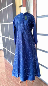 Gamis Brukat Pesta Kondangan Wanita Tile Mutiara Kerah Satin