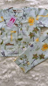 Piyama Anak Laki Laki 1-10 Tahun Variasi Kerah Y full Kancing