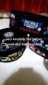 Peci Anak Karakter LED/kopiah anak laki-laki/peci anak nyala