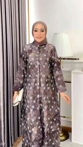 Laksa Set Premium Ori – Setelan Gamis Wanita Muslim Modern Bahan Dobby Jacquard Bordir