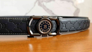 Thắt Lưng Da Nam Khoá Chữ B Số La Mã Nổi Bật Dây Da Hoạ Tiết Đẹp Mắt Khoá Cài Tự Động Tiện Dụng  Phong Cách Hàn Quốc Thanh Lịch