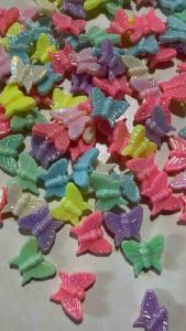 100 pcs butterfly beads mix pastel color size 11 mm for diy beading crafst