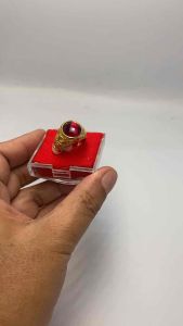 แหวนทอง 18k พลอยทับทิม พลอยบุษราคัม พลอยนิล ช่วยเสริมพลังอำนาจ วาสนา โชคลาภ ความสำเร็จ มั่งคั่งร่ำรวยเงินทอง