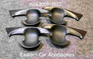 Car Door Handle Bowl ALZA 2009-2022 3D Carbon Cover Protector Anti Scratch Accessories
