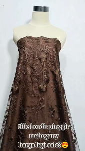 bahan Tille elisaab / kain tille elisaab tebal / bahan brukat kebaya.