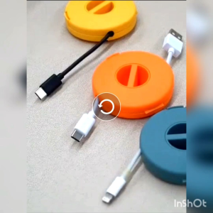 กล่องเก็บสายชาร์ท กล่องสามารถหมุนเก็บได้ง่าย ขนาด : 6.3*1.7cm.