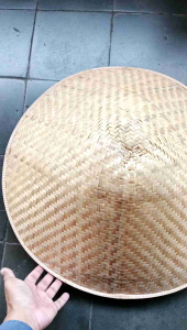 Caping ibu - caping atas bujel - caping teh jumbo - caping besar 50 cm - topi bambu