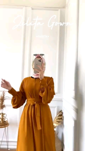 RATI - JELITA GOWN BY MUMU FASHION SOLO Gamis Wanita Muslimah Crinkle Terbaru Bisa COD // Gamis Kondangan // Gamis Viral
