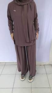 Rezkita Setelan Celana & Hijab 3in1: Setelan Wanita Elegan, Nyaman & Polos
