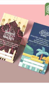 10 Pcs Kartu Ucapan Selamat Idul Fitri / Ucapan Selamat Lebaran / Hang Tag / Greeting Cards 1 Sisi