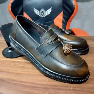 SULTAN STORE Sepatu Pria Slip on Loafers Formal Kulit Sapi Series Oscar Camel