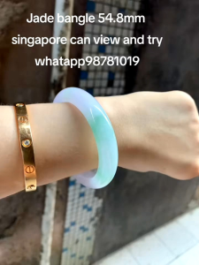 Jade bangle 54.8mm singapore can view and try grade A type jadebangle