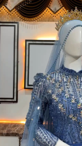 Gaun Pengantin Slim Dress Full Payet Ekor Lepasan